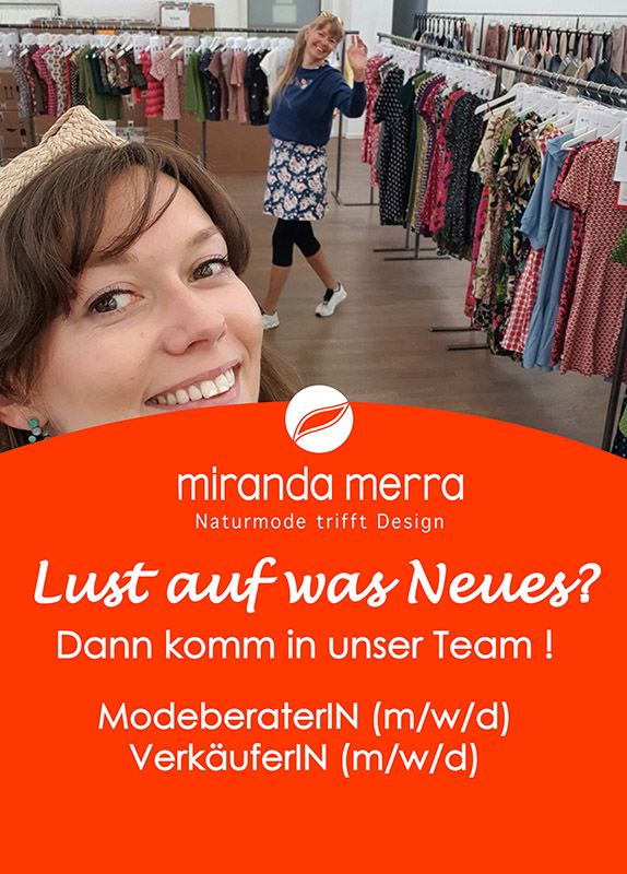 Miranda Merra Bild von Lächelnder Frau mit Information, dass eine Stelle frei ist.